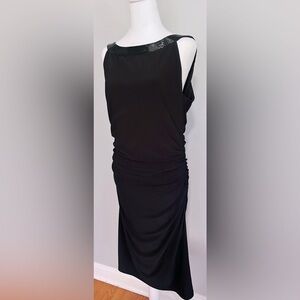 Lauren Ralph Lauren Black Embellished Cocktail Evening Dress Sz14 Wedding Guest